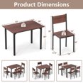 thumbnail image 3 of Costway 5 PCS Dining Table Set Industrial Style Kitchen Table & Chairs for 4 Dark Brown, 3 of 10