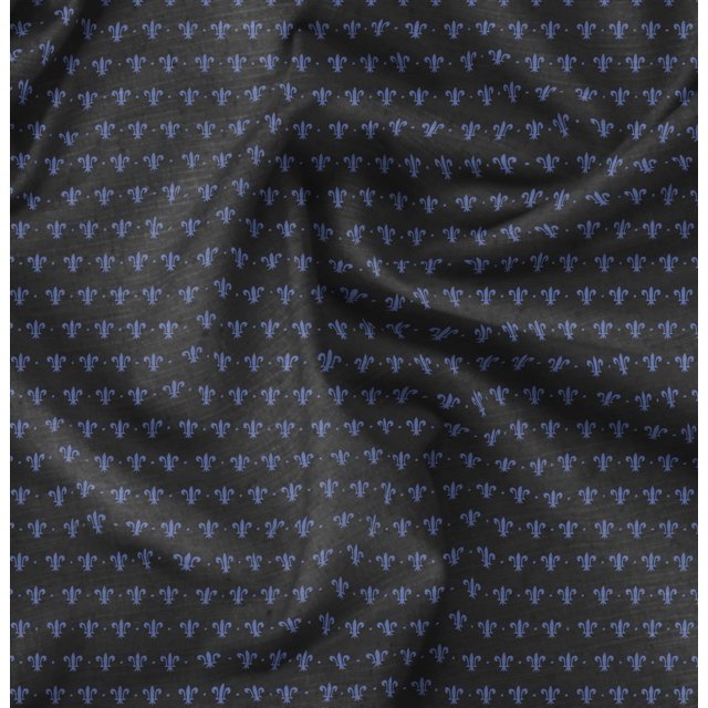 Soimoi Gray polyester Crepe Fabric Fleur_de_lis Damask Printed Fabric 1 Yard 42 Inch Wide