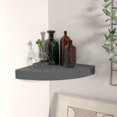 thumbnail image 1 of vidaXL Floating Corner Shelf High Gloss Grey 25x25x3.8 cm MDF, 1 of 4