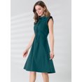 thumbnail image 2 of INSPIRE CHIC Robe-Chemise en Coton pour Femme à Manches Volantées Robe-Chemise de Travail avec Ceinture, 2 of 5