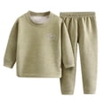 thumbnail image 1 of WEAIXIMIUNG Christmas Solid Color Children's Hoodie Set With Thick Fall And Winter Homewear Pajamas 130, 1 of 8