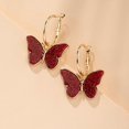thumbnail image 4 of Hoop Dangle Earrings Butterfly  Vintage Huggie Hoop Earrings Pierced Earrings, 4 of 4