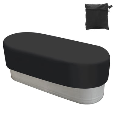 Unique Bargains 4Ft Oval Stock Tank Cover Waterproof Dustproof 420D Oxford SPA Bath Pool Cover Protector, Black