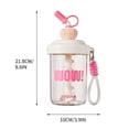 thumbnail image 3 of Dvkptbk Mixing Cup Stirring Cup Student White Collar Coffee Protein Powder Plastic Water Cup Cute Handheld Large Capacity Straw Cup Capacity 580ml Home Essentials, 3 of 4