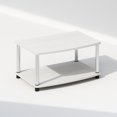 thumbnail image 2 of Furinno Turn-N-Tube 2-Tier Multipurpose Printer Stand Display & Storage Shelf, White Oak, Stainless Steel Tubes, 2 of 6