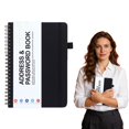 thumbnail image 3 of Spiral Address Book with Alphabetical Tabs, Leather Password Book, Address Organizer Telephone Notebook Journal Keep Contact Safe Hardcover Large Print for Seniors Home Office, 3 of 9