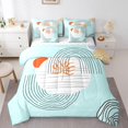 thumbnail image 1 of YST Modern Blue Bed in a Bag 7pcs Bedding Set, Full Size, Abstract Artwork, 7-Piece, Mid Century Style, 1 of 4