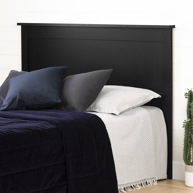 South Shore Vito Full/Queen Headboard - Modern Style, in Pure Black
