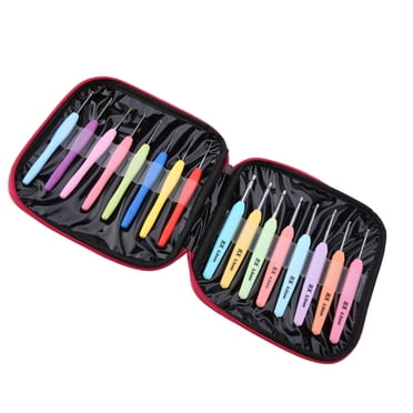 Ccdes Crochet Hook Set,16 Pcs Multi-colored Crochet Hooks Set Aluminum Knitting Hooks Kit with Soft Handle ,Aluminum Crochet Hook