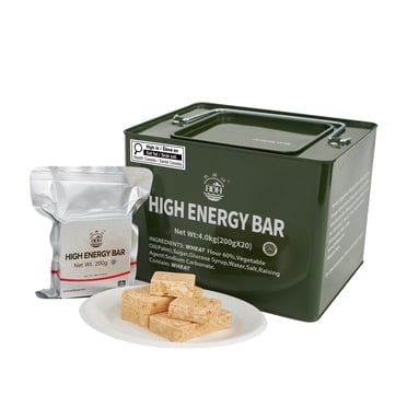 BDH Emergency Food Rations – 18,400 Calories Survival Food Kit – 20 Year Shelf Life – 4kg Large Tin (20 Bags) – Long-Term Camping, Disaster & Home Preparedness