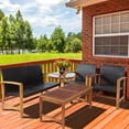 thumbnail image 4 of Gymax 8PCS Patio Conversation Set Outdoor Furniture Set w/ Acacia Wood Frame, 4 of 10