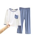thumbnail image 1 of MIASHUI Ensemble de Pyjama pour Garçons, T-Shirt à Manches Longues et Pantalon, Bleu, 4-5 Ans, 1 of 3
