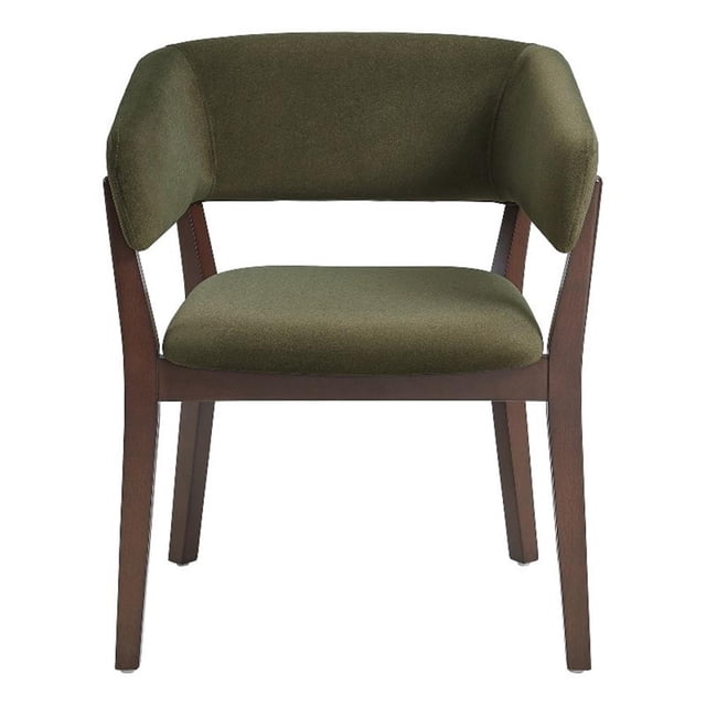 Fauteuil à Accoudoirs Blake Moderne en Faux Mohair Vert