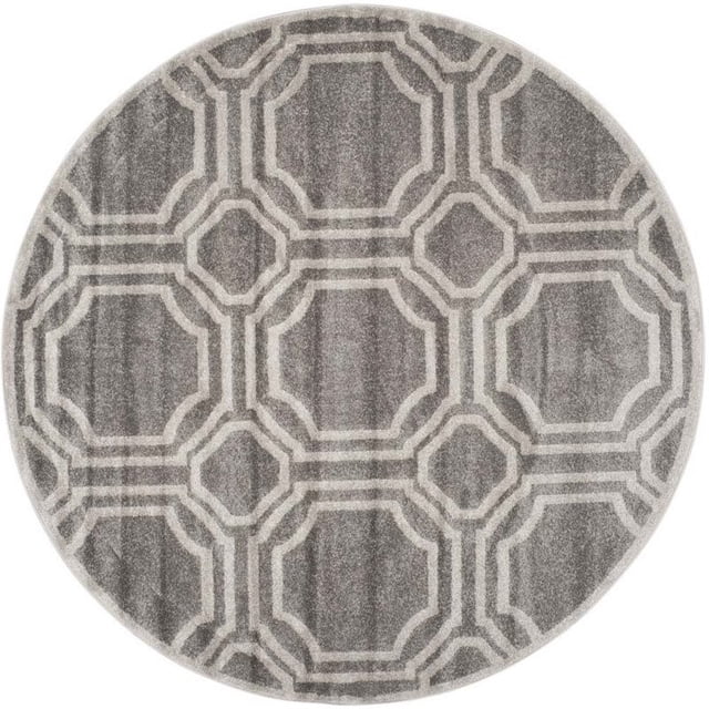 Safavieh Tapis Intérieur Extérieur Amherst Gris - Rond 7 Pieds