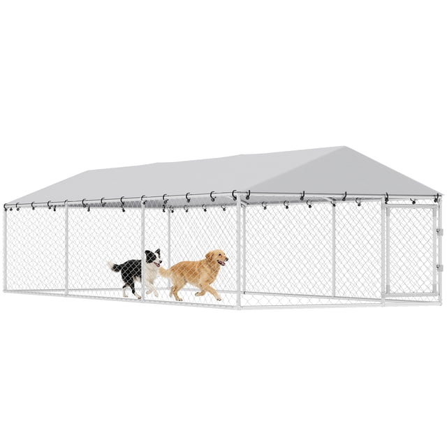 PawHut 19.7' x 7.5' x 4.9' Covered Dog Kennel for Large Dogs