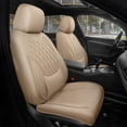 thumbnail image 1 of Car Seat Covers Full Set Faux Nappa Leather Seat Covers for Cars Breathable Front Seats with Lumbar Support and Rear Fit for Automotive Sedans SUVs Pickups, 1 of 9
