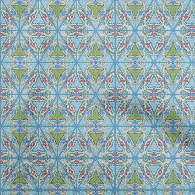 oneOone Viscose Chiffon Turquoise Blue Fabric African Sewing Material Print Fabric By The Yard 42 Inch Wide