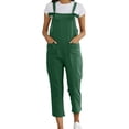 thumbnail image 1 of TrendOFT One Piece Jumpsuit Women Casual Summer Washed Jeans Ripped Square Neck Sleeveless Rompers For Women One Piece Overalls Army Green M, 1 of 5