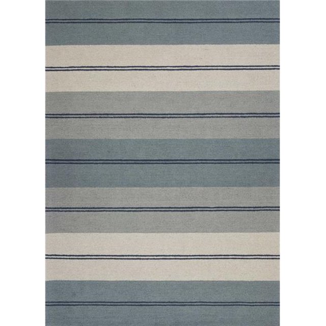 HomeRoots 353367 27 x 45 in. Wool Ivory & Blue Area Rug
