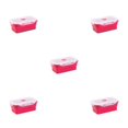 thumbnail image 3 of Thinsony Silica Gel Lightweight And Compact For On--Go Sealed Preservation Box Microwave Lunch Box Silicone Lunch Box red 350ml 5Set, 3 of 6