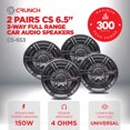 thumbnail image 2 of Crunch CS-653 300 Watts 6.5-Inch 3-Way 4 Ohms Car CS Speakers, Black, 2 Pair, 2 of 9