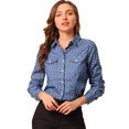thumbnail image 1 of INSPIRE CHIC Women's Point Collar Long Sleeve Button Down Polka Dots Shirt, 1 of 6