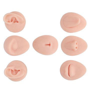 Ensemble Flexible de Modèles pour Parties du Corps, Modèle d'Entraînement au Perçage Corporel Simulation Oreille Oeil Nez Langue Bouche et Nombril pour Perceur Débutant