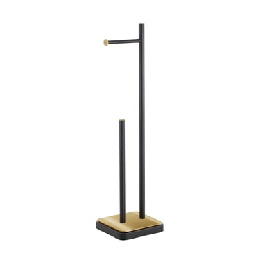Acento 3-Roll, Fingertip, 18 x 18 x 69 cm  1-Roll Dispenser Gold Base Accent Freestanding Reserves in Matte Black Gold