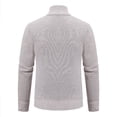 thumbnail image 4 of KIHOUT Winter Warm Coats Gentleman Long Sleeve Capless Solid Color Zipper Fashion Fallow Commuting Coat,Size L-3XL, 4 of 4