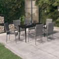 thumbnail image 1 of vidaXL 7 Piece Garden Dining Set Grey and Black, 1 of 5