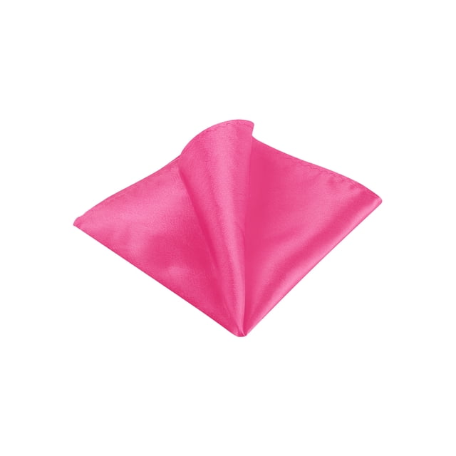 INSPIRE CHIC Men's Pocket Square Solid Color Handkerchiefs Self-folded For Wedding Party Fuchsia One Size