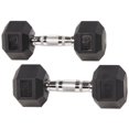 thumbnail image 5 of BalanceFrom Rubber Encased Hex Dumbbells, 15 lbs Pair, Black, 5 of 5