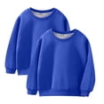 thumbnail image 1 of MeetoTime Girls Boys Sports Sweatshirt Loose Long Sleeve Solid Color Round Neck Pullover Top 3-9 Years, 1 of 2