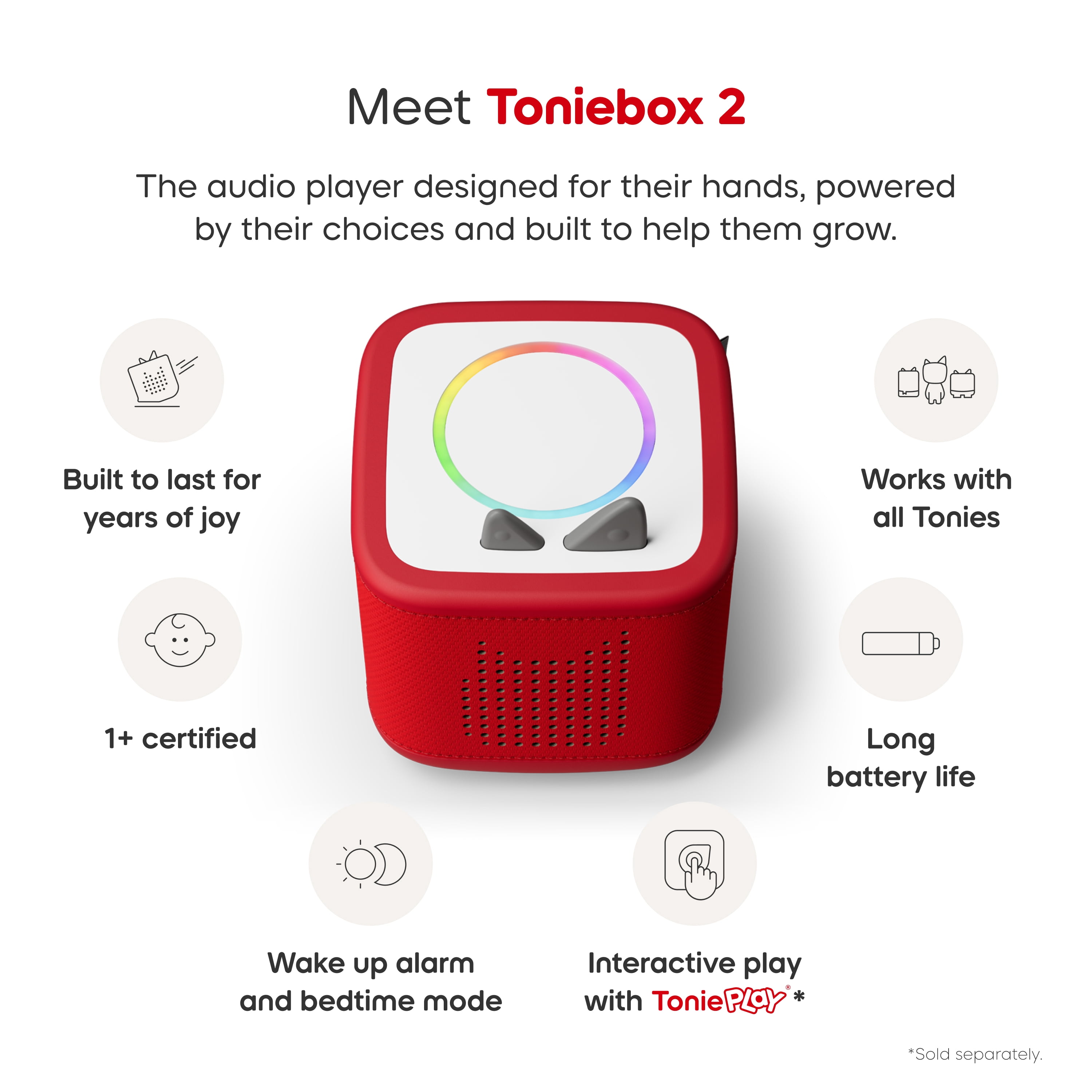 tonies PAW Patrol Toniebox 2 Starter Set - Sunset Red (Bilingual