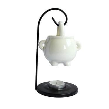 Chaudron de Sorcière Grande Lampe Chaudron de Sorcière,Lampe Chauffe-Plat,Chauffon Suspendu Huile,Fondants de Cire,Cire pour Suspendre,Lampe Aromatique à Huile pour Huile et Cire Sorcière Suspendue Décorations d'Halloween