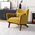 thumbnail image 3 of Gatsby Mid-Century Modern Tight Back Velvet Upholstered Armchair in Gold, 3 of 7