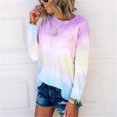 thumbnail image 3 of Birdeem T-Shirt Décontracté Teinture sur Nœuds Imprimé Manches Longues Col Rond Blouse Géométrie Imprimée, 3 of 7