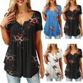 thumbnail image 4 of QJUHUNG T-Shirts Amples à Manches Courtes pour Femmes Blouse Décontractée d'Été pour Dames, 4 of 4