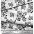 thumbnail image 3 of Soimoi Velvet Fabric Floral Block Printed Craft Fabric by The Yard 58 Inch Wide, 3 of 3