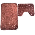 thumbnail image 3 of TopLLC Bathroom Rugs Sets 2 Piece With Toilet Rugs U Shaped Enlarge Thicken Bath Mat Set With PVC Non Slip Rubber Backing Microfiber Shag Rug For Bathroom Decoration on Clearance, 3 of 3