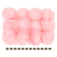 thumbnail image 1 of Unique Bargains Fluffy Soft Faux Fur Pom Poms for Hats with Snap Button, Pink 12Pack, 1 of 7