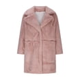 thumbnail image 4 of LSLJS Women Long Sleeve Lapel Plush Coat Fashion Solid Color Warm Coat, 4 of 6