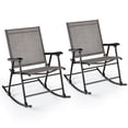 thumbnail image 1 of Costway 2pcs Patio Folding Rocking Chair Heavy-Duty Metal Frame Rockers Outdoor, 1 of 8