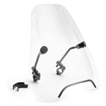 Krator Pare-Brise de Moto Universel de 15 Pouces (38,1 cm) Compatible avec Harley Davidson Honda Kawasaki Suzuki Triumph Yamaha Indian Victory Ktm Scooter avec Guidons de 7/8 Ou 1 Pouce, Transparent