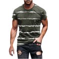 thumbnail image 1 of HKEJIAOI Chemise pour Homme Noir Blanc Décontractée en Spandex Rayée T-Shirts à Col Rond Basique Chandail Rayé Homme, 1 of 5