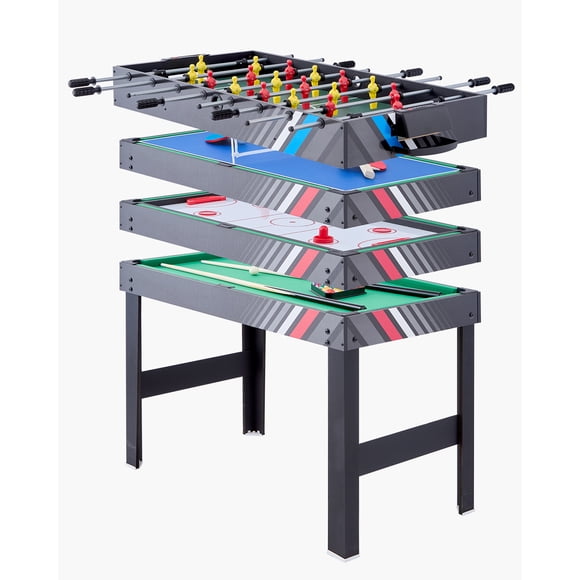 VEVOR 48" Air Hockey Table 4-in-1 Combo Game Table Hockey Foosball Ping Pong Billiard