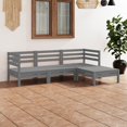 thumbnail image 1 of vidaXL Ensemble de Salon de Jardin 4 Pcs en Pin Massif Gris, 1 of 8