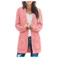 thumbnail image 1 of Women‘s Long Sleeve Cable Knit Cardigan Sweaters Open Front Winter Outwear, 1 of 6