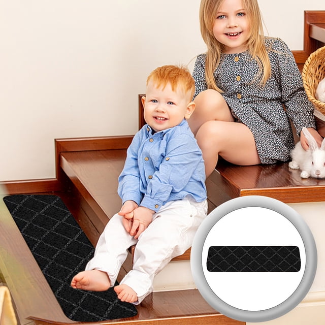 Non Slip Carpet Stair Treads, Indoor Anti Skid Runner Rug With Reusable Adhesive, Soft Durable Step Mats For Stairs, Easy Install, Washable Safety Mat For Home And Pet