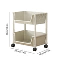 thumbnail image 3 of Matoen Rolling Storage Trolley Laundry Room Organization 2 Tier Mobile Shelving Unit Bathroom Organizer Storage Rolling Utility Trolley for Kitchen Bathroom, 3 of 5
